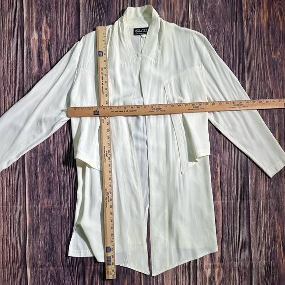 Vintage Club 22 Los Angeles Off White Oversized Long Sleeve Blazer Coat Jacket - Picture 3 of 5